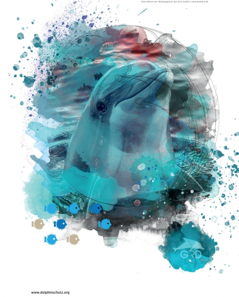 Delfin-Poster „Modern Art“